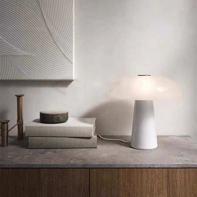 现代简约设计师大理石卧室床头灯北欧客厅书房样板间玻璃轻奢台灯