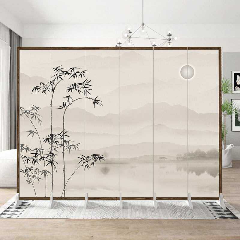 入户屏风家用隔断酒店办公室客厅饭店实木遮挡轻奢现代简约可折叠
