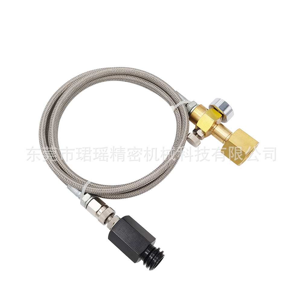 跨境不锈钢外编管苏打气泡水机接过气管接大瓶带2000psi压力表