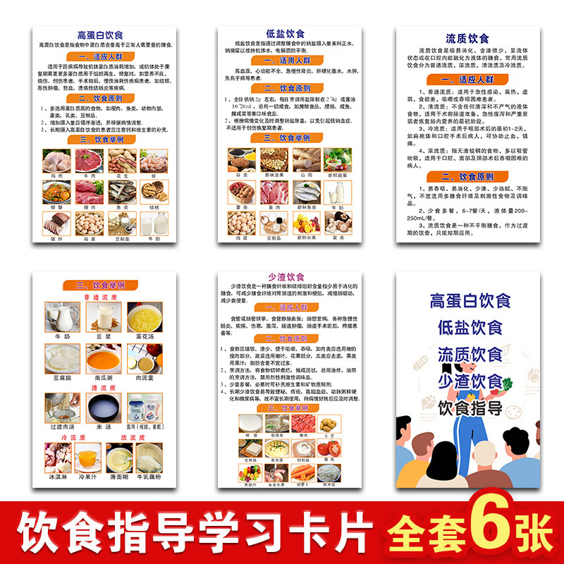 饮食指导学习塑封卡片高