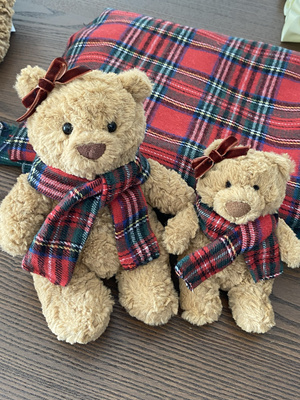 桐桐妈手作巴塞罗熊衣服原创手工自制娃衣围脖圣诞围巾熊熊衣服