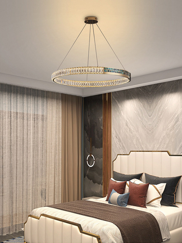 新款简约轻奢水晶吊灯客厅现代高档LED灯饰卧室主卧儿童房灯具