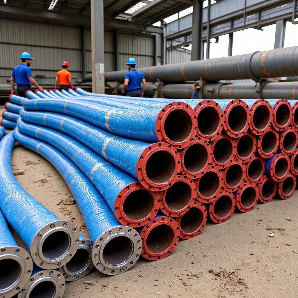 高压耐磨法兰式胶管大口径排吸泥钢丝骨架橡胶管输水软管