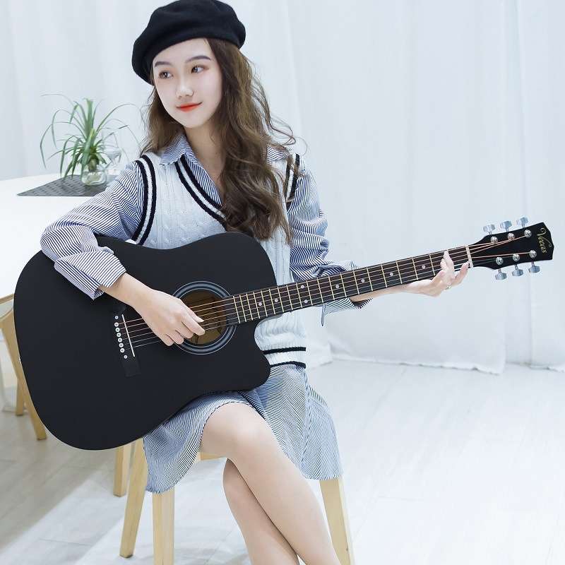 【工厂】41寸民谣吉他缺角新手练习普及琴行 guitar