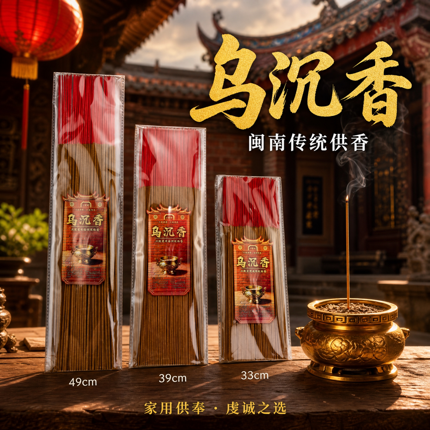 传统乌沉香天然供佛家用寺庙竹签香台湾中药乌沉佛像祈福香招财香