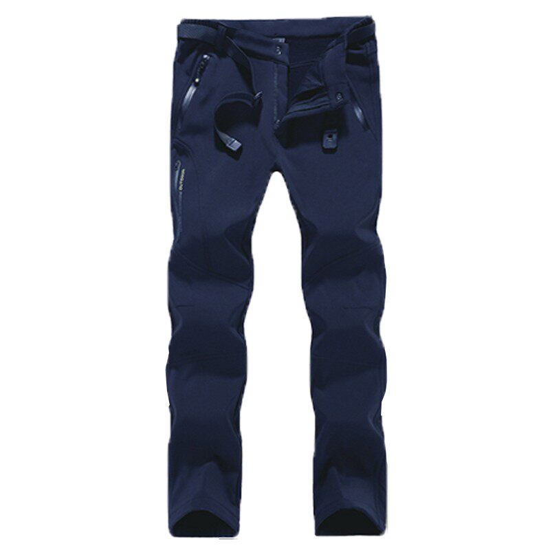 情侣冲锋裤男女户外登山滑雪软壳B抓绒长裤加厚防水防风秋冬季大