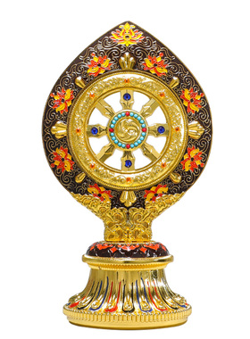法轮藏传密宗用j品珐琅彩绘转法金轮王七政宝家用佛前摆件供修供