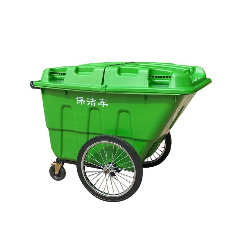 400L环卫四轮垃圾车保洁手推车大号户外塑L料垃圾桶物业翻斗清厂 - 封面