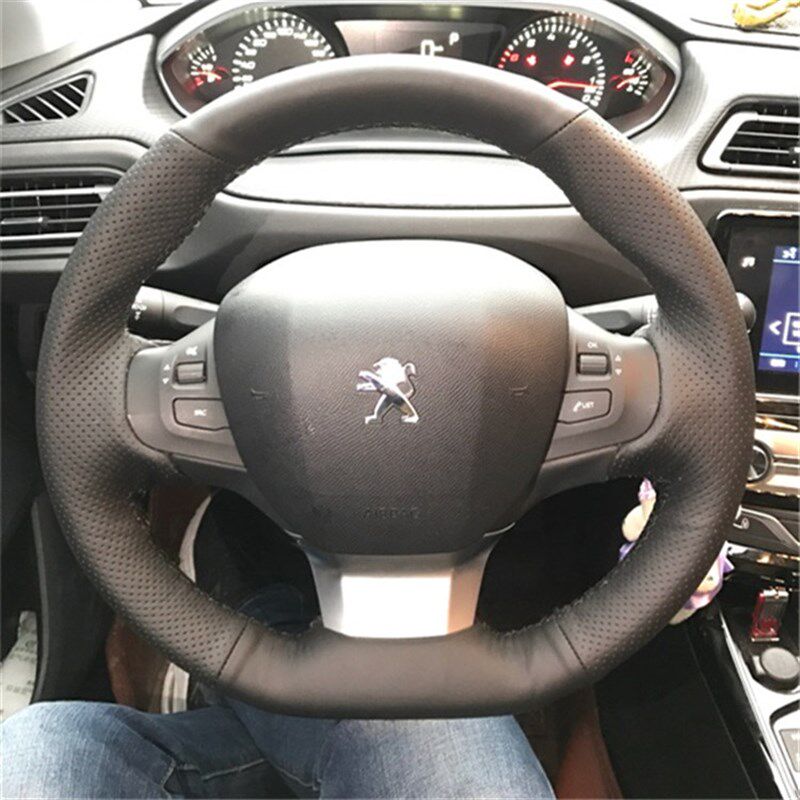 16款标致308 206 207 t2008 308S 408 508 专用真皮手缝方向盘套