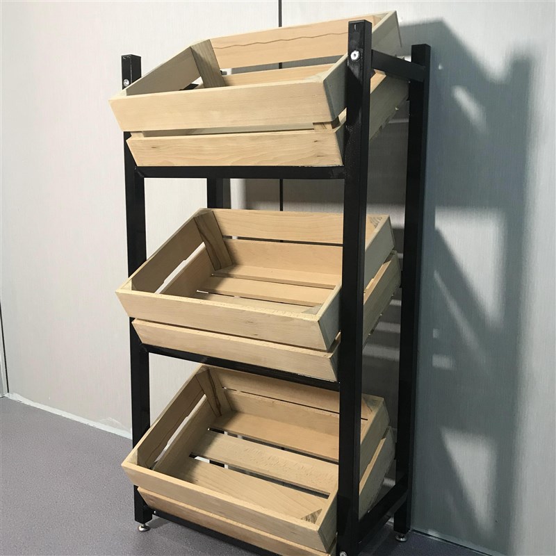 厨房水果架生鲜h果蔬收纳架 超市水果蔬菜零食货架储物展示架 靠