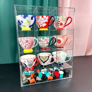 透明亚克力桌面杯j子置物架茶具收纳架马克杯咖啡杯多宝格展示柜