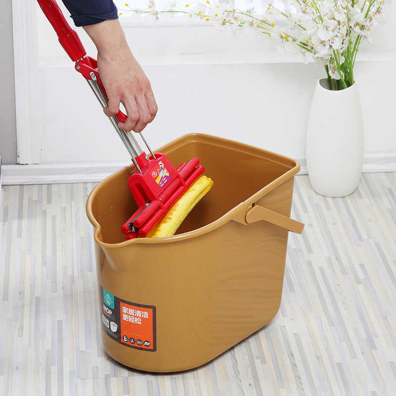 加厚拖把桶挤水桶墩布桶家用大号带轮地拖桶手动T塑料拖地桶拧水