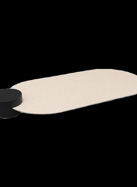 欧式轻奢皮革不锈钢椭圆托盘摆件客厅卧K室玄关酒店软装家居装饰