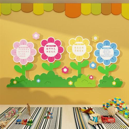 幼儿园墙面装饰环创境p主题成品布置材料托管班大厅文化背景踢脚