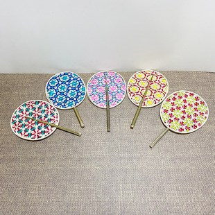 家用夏季 手工竹编扇子古风彩色竹编扇中式 凉扇Q蒲扇团扇芭蕉扇腰