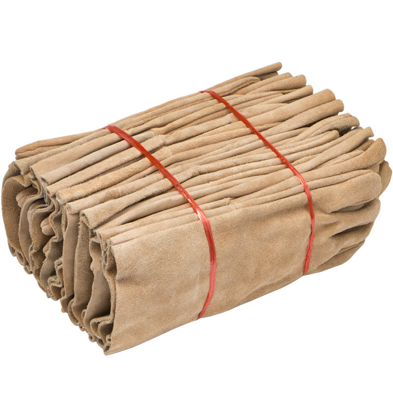 12双 柔软电焊焊工手套牛皮二保C焊烧焊接耐磨加厚隔热防烫加长款