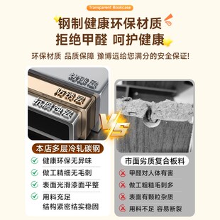家用钢制儿童书柜收纳防尘储物柜多层带J门客厅置物柜卧室简易书