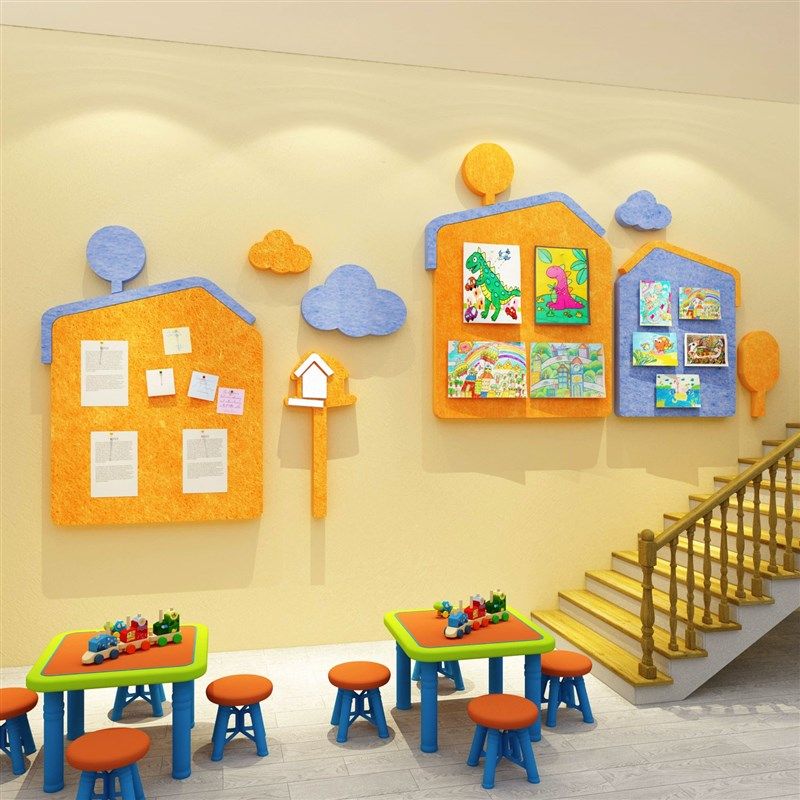 幼儿园画室布置美术教室作品展示毛毡板墙面N装饰环境创设主题成,家居饰品,文化墙贴,淘宝优惠券,粉丝福利购,淘宝优惠卷