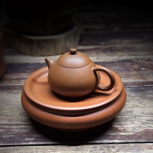 朱泥壶承潮汕功夫茶盘p便携旅行杯垫蓄水茶承家用沥水茶壶托干泡