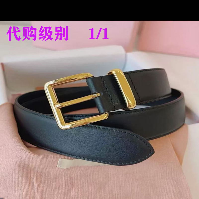 新款miu缪家头层牛皮腰带女百搭