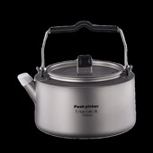 户外纯钛烧e水壶可携式 露营泡茶壶野营茶具钛合金煮水煮茶壶咖啡