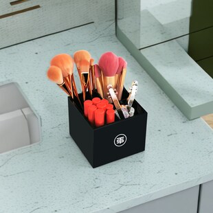 亚克力美妆刷具化妆刷收纳盒桌y面文具办公室分格笔筒整理置物盒