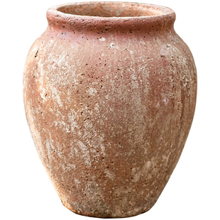 田园水泥大花盆陶l土装饰花器摆件落地绿植盆复古陶罐土陶古窑