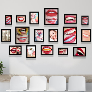 牙科诊所墙面装饰照片墙口腔诊室墙G画美牙挂画口腔科墙画背景墙