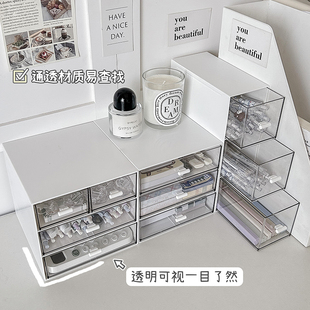 桌面抽屉式收纳盒k学生宿舍大容量文具化妆品置物架子办公室整理