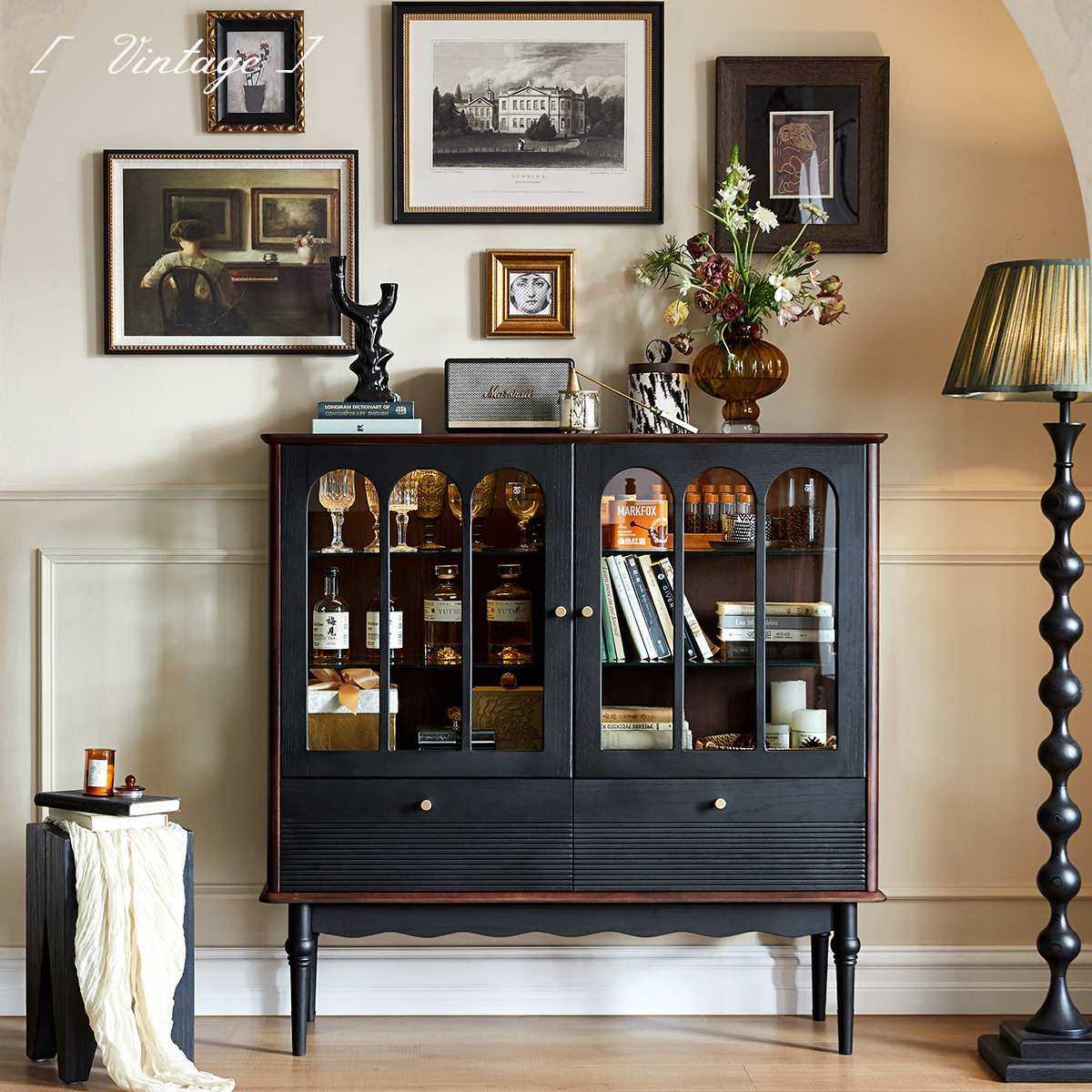 美式实木餐边柜法式复古黑色轻奢高级感储物柜客厅靠墙高边柜酒柜,鲜花速递/花卉仿真/绿植园艺,其它园艺用品,淘宝优惠券,粉丝福利购,淘宝优惠卷
