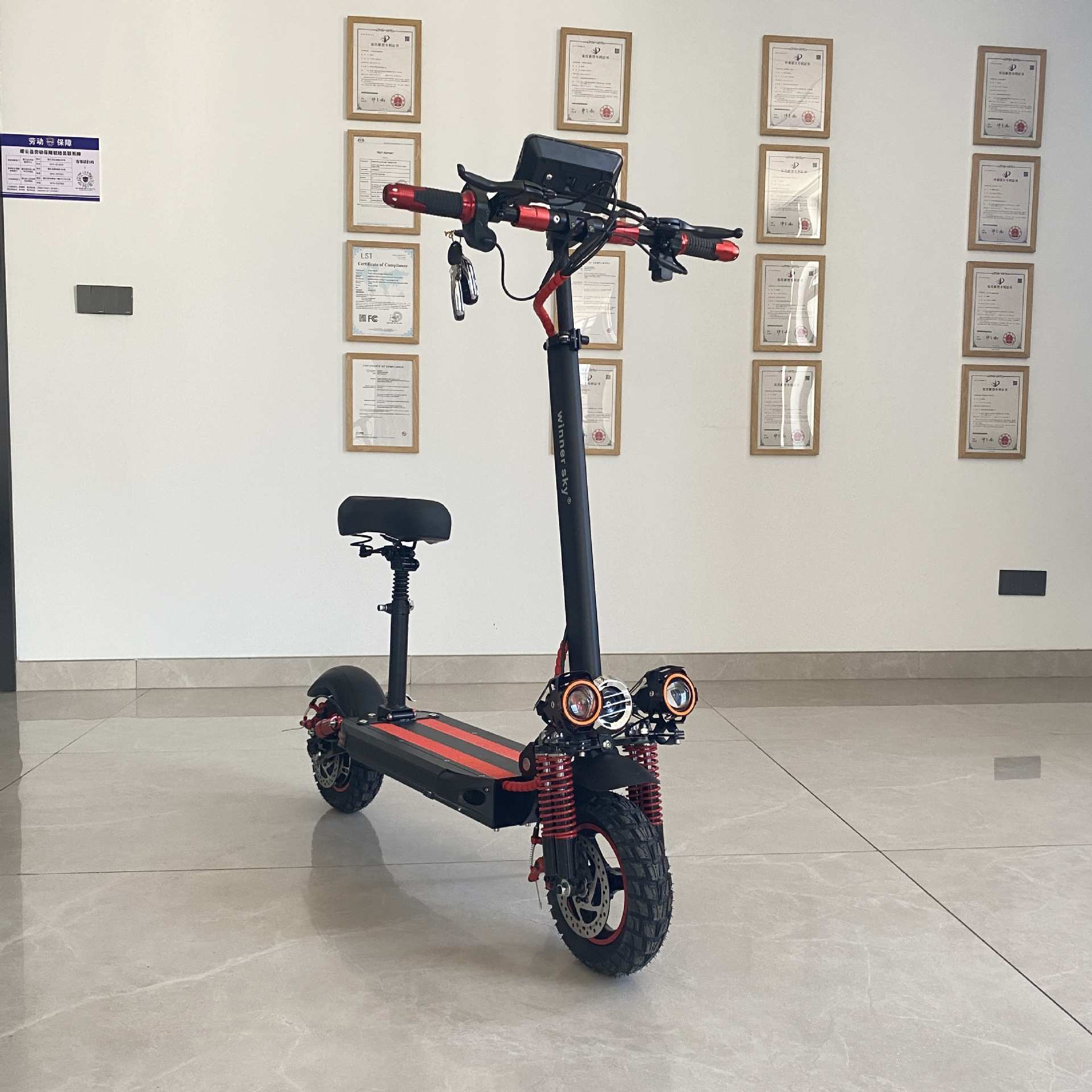 LX-K2PRO11寸电动滑板车48V铝合金代步车折叠便携双驱户外越野便