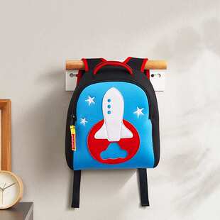 9QXC免打孔单双肩包雨伞衣服门后玄关墙面挂架实木学生书包收纳置