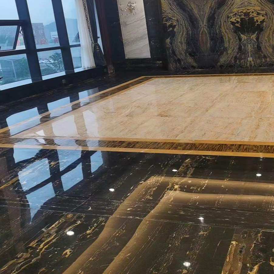 至遵黑金花天然石材地砖背景墙飘窗大理石酒店别墅装修