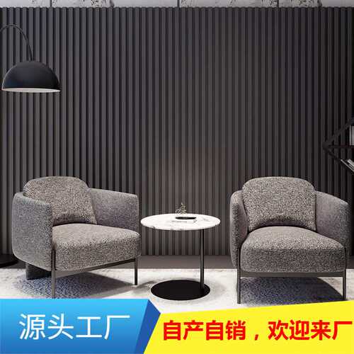 北欧轻奢极简客厅阳台创意设计师网红椅子休闲复古棉麻单人沙发椅