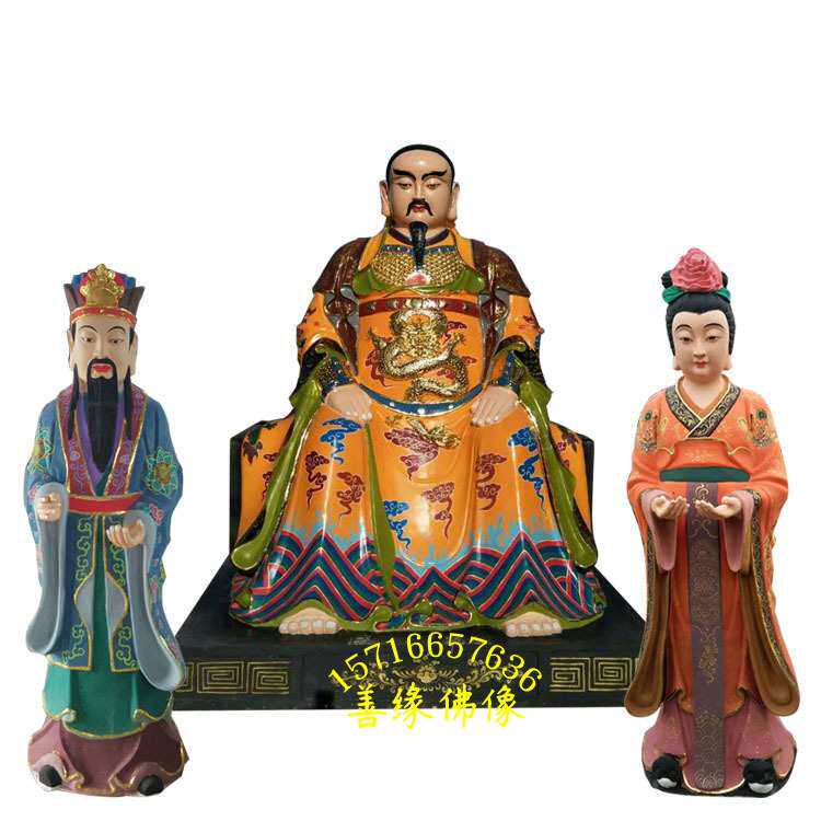 祖师爷金身塑像配周公桃花站像树脂玻璃钢木雕彩绘贴金