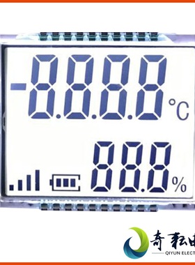 双排8字段式液晶屏TN段码lcd屏温湿度液晶显示屏QYT12T429可用162