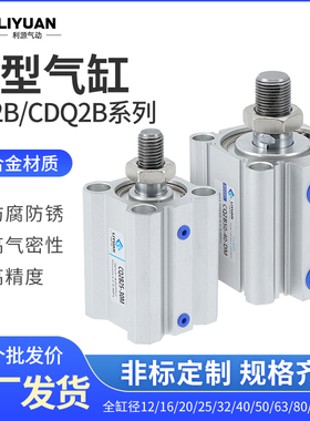 CQ2B小型气动外牙薄型气缸CDQ2B16/20/25/32/40-N50/63*80X100-DM