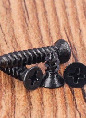 盖驰碳钢黑色平头自攻螺n丝KA十字沉头木牙螺丝钉M1M2M3.5M4M5M6