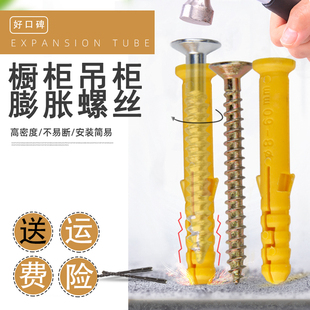 橱柜吊柜罗丝f塑料膨胀管平头螺丝胶塞不锈钢自攻螺丝木螺钉6mm8m