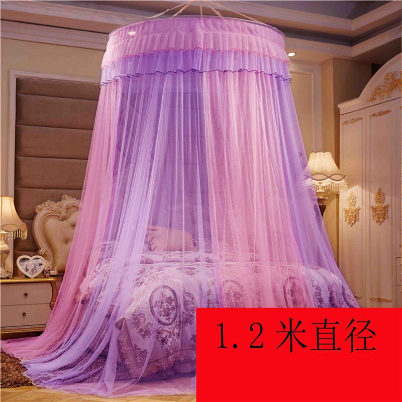速发2吸盘挂钩免安装加密圆形吊顶蚊帐落地公主1人1.送1.5双.8米