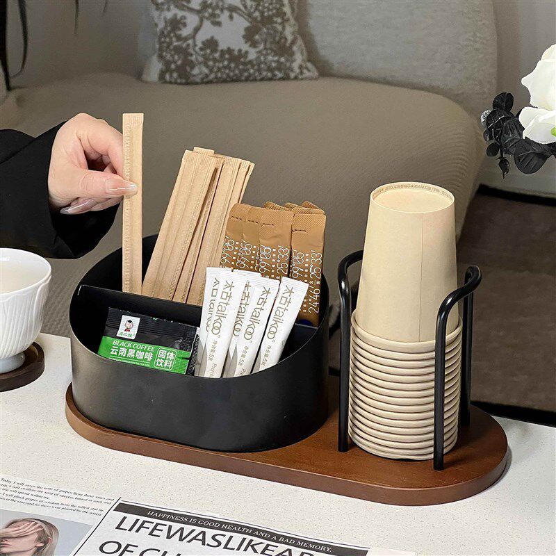 速发高颜值纸杯架一次性杯子取杯器桌面茶几收纳置物架咖啡杯杯架