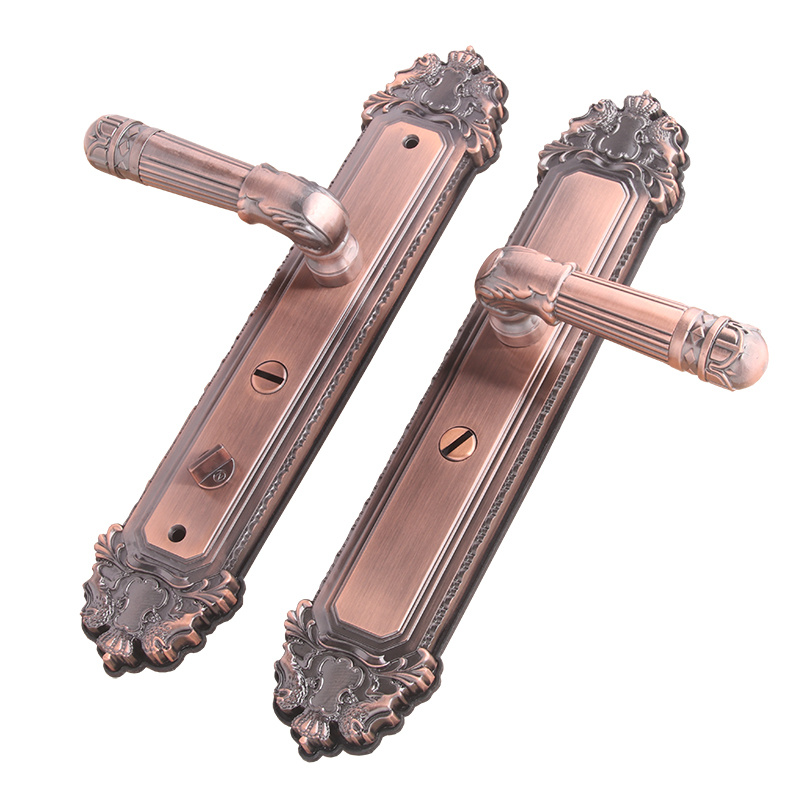 速发红古铜欧式把手拉华06门豪手步大门锁面板双开门把
