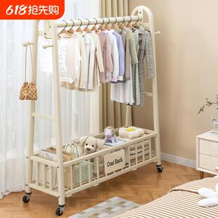简易挂衣架落地卧室家用晾衣架室内衣帽架阳台凉衣服挂包收纳架子