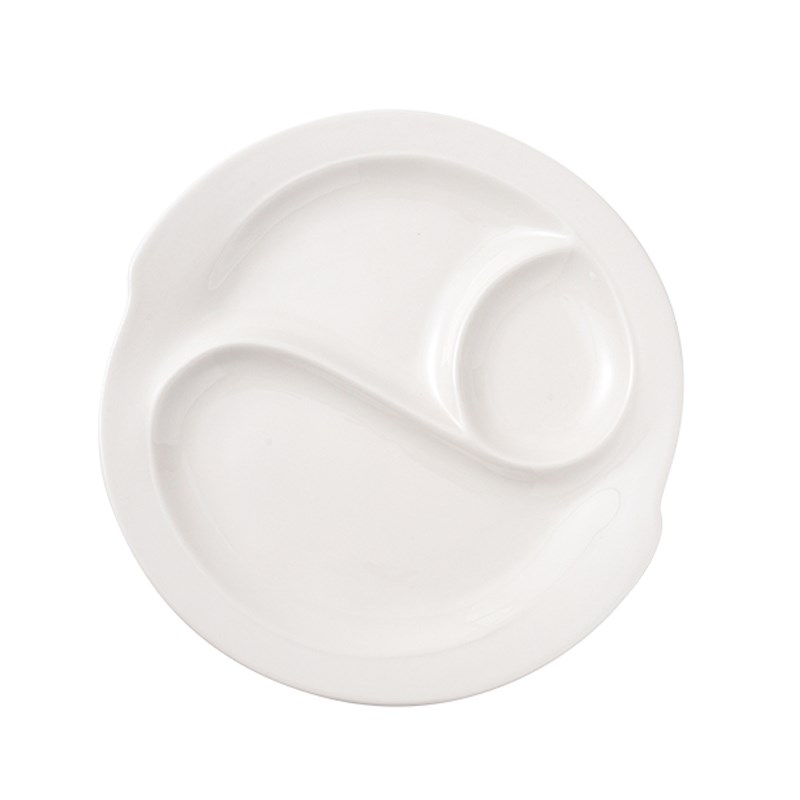 简约陶瓷分格餐盘家用分菜盘创意西餐牛排高级感酒店餐厅摆盘餐具