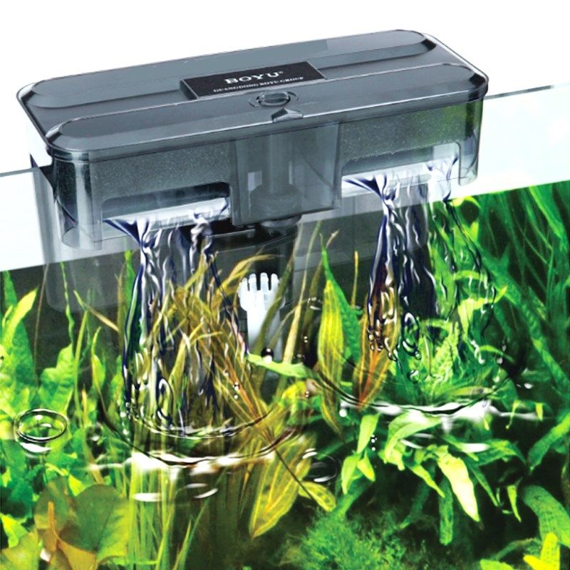 博宇鱼缸过滤器外置挂式瀑布式增氧三合一小型鱼缸过滤设备净水器