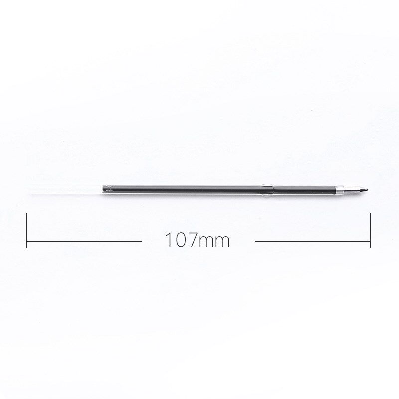 【1盒100支】文正107蝴蝶夹圆珠笔芯蓝色按动油笔替换芯0.7mm黑色