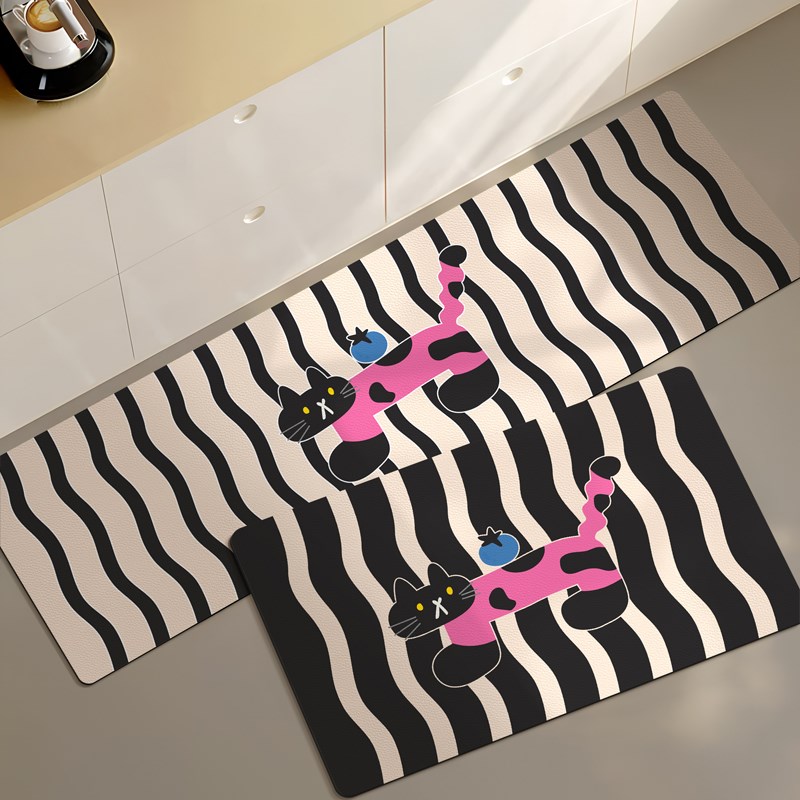 卡通厨房地垫防滑防油可擦免洗耐脏家用防水防油厨房脚垫地面铺垫