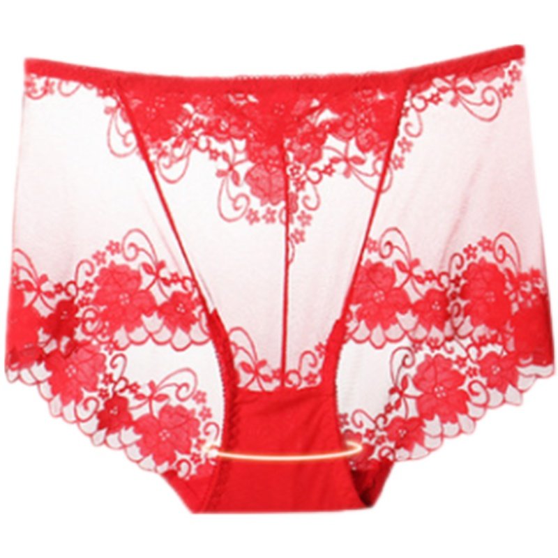 高腰大码内裤女胖mm蕾丝内裤薄胖妹妹中腰女士性感网纱透明三角裤,女士内衣/男士内衣/家居服,平角裤,淘宝优惠券,粉丝福利购,淘宝优惠卷
