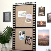 照片墙组合相框相片墙怀旧毛毡墙贴留言软木板背景墙贴店铺装 饰