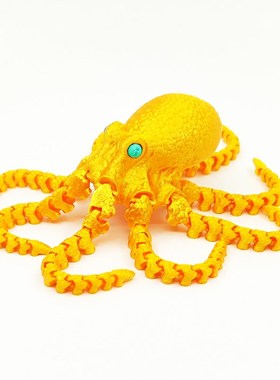 3d打印章鱼玩具鱼缸造景摆件活动关节潮玩手办居家车载装饰品模型